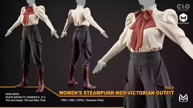 Women Steampunk-Neo-Victorian Outfit-VOL5