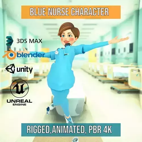 Blue Nurse Character model pack