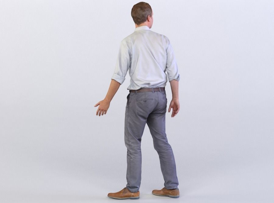 Max 0066 Man walking away 1 3D model_2
