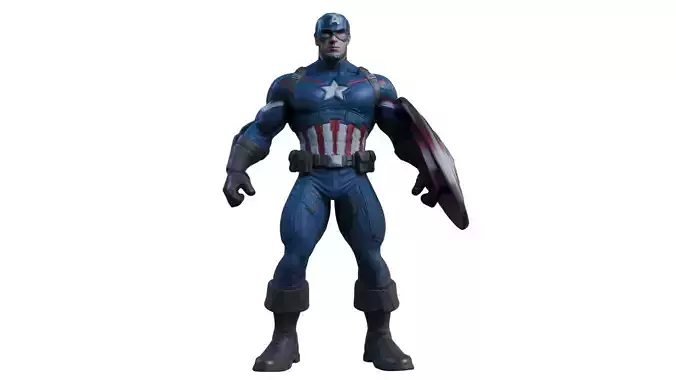 CaptainAmerica 3D Model  PolyJet Ready  Full Color PLY