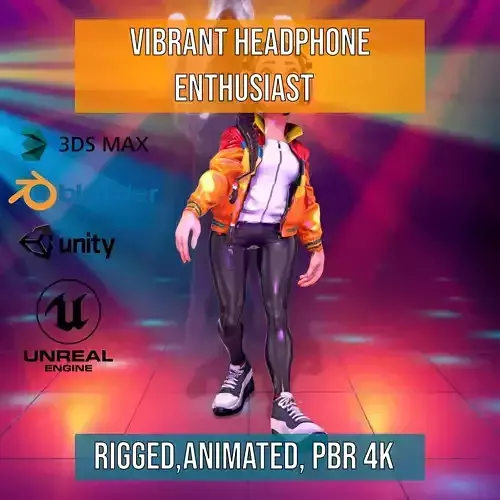Vibrant Headphone Enthusiast model pack