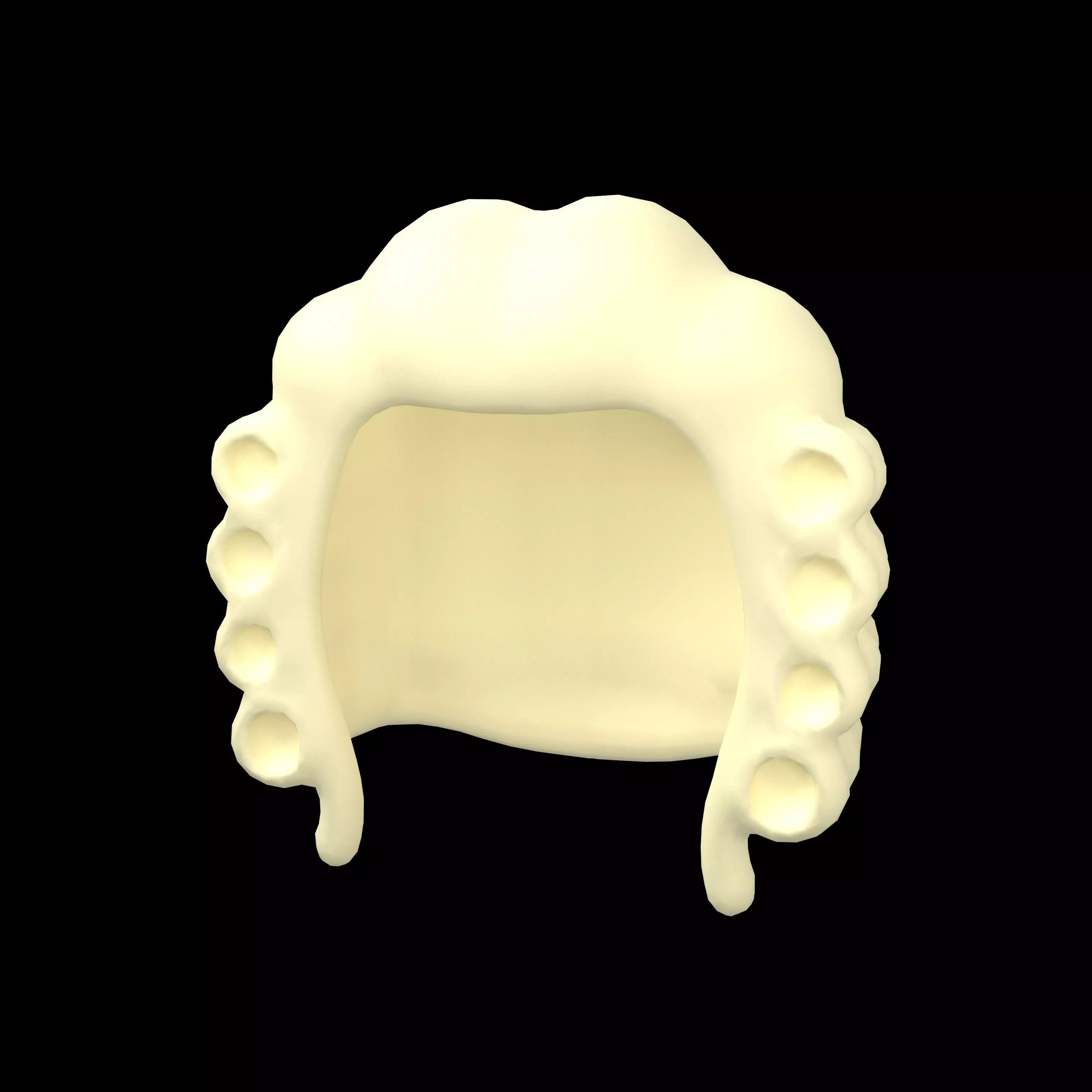 Traditional Judges Wig v1 002 Low-poly 3D model
