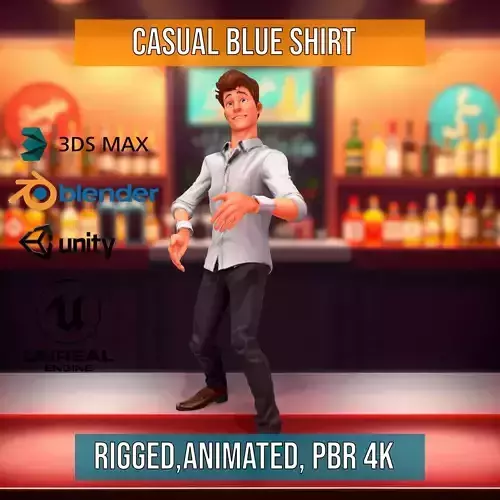 Casual Blue Shirt Character model pack
