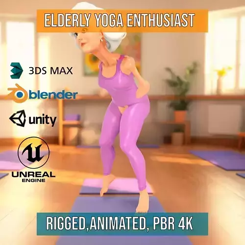 Elderly Yoga Enthusiast model pack
