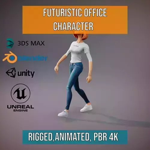 Futuristic Office Character model pack