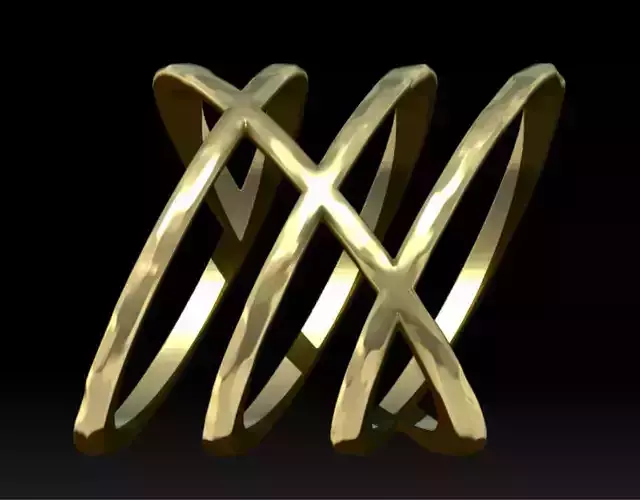 delicate wide intertwined ring with texture