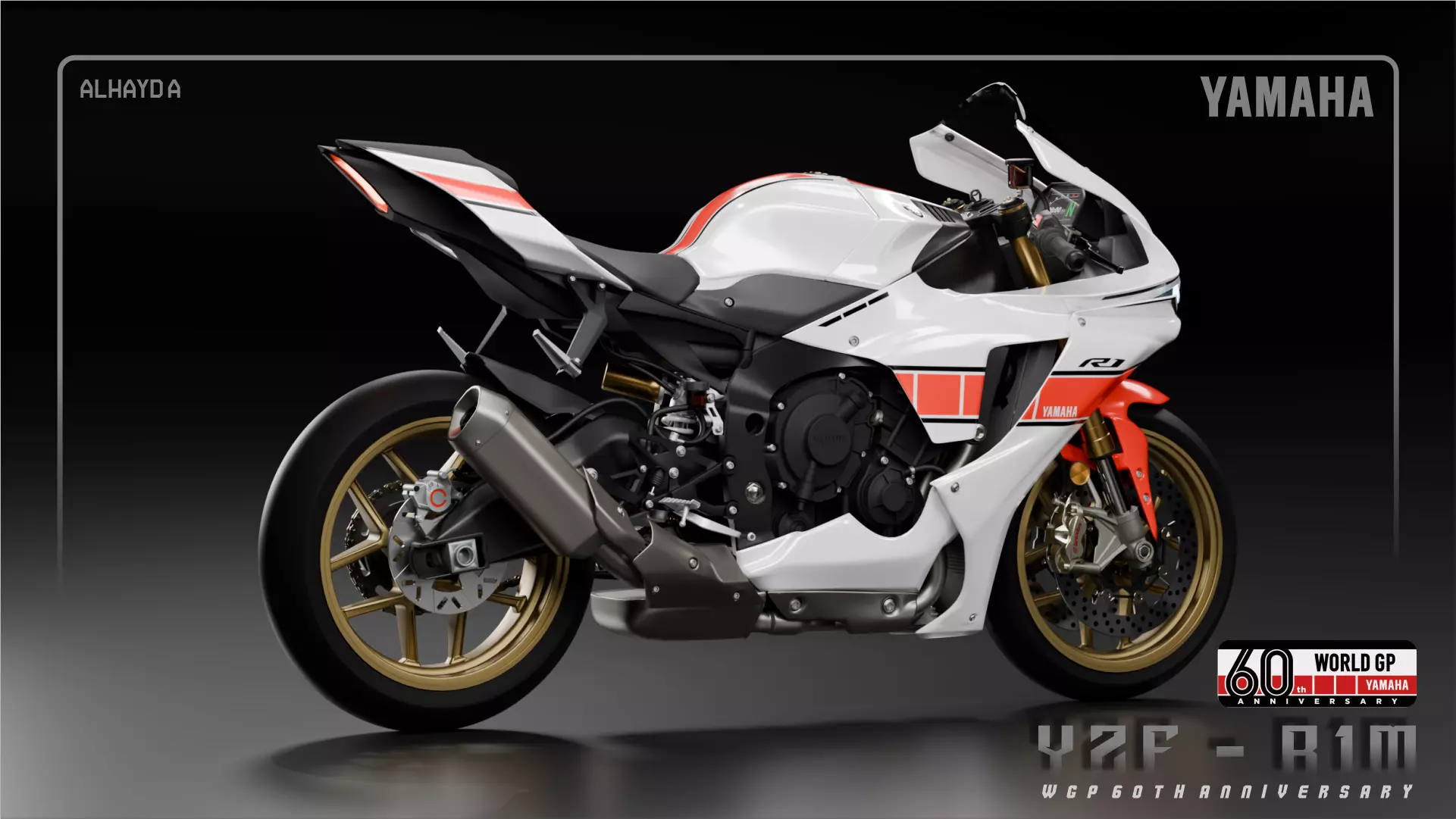 3D model 2022 Yamaha YZF-R1 WGP 60th Anniversary Edition VR / AR