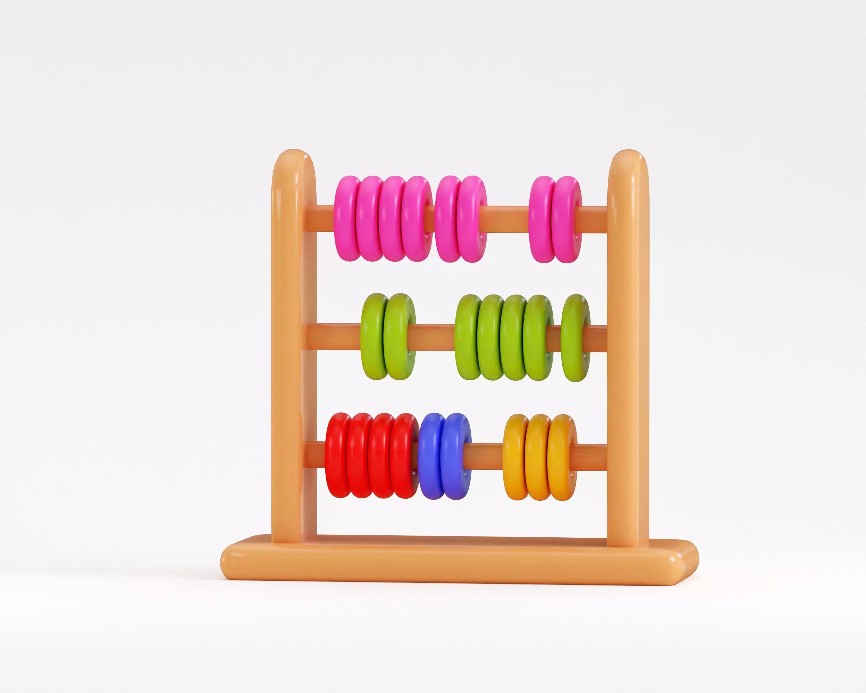 Wooden Abacus Low-poly 3D model