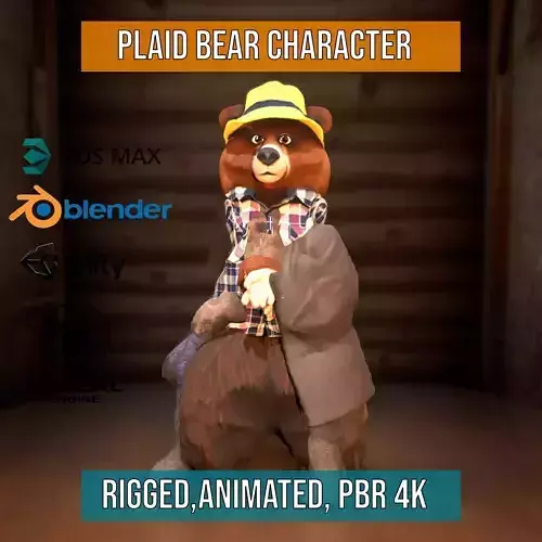 Plaid Bear Character model pack