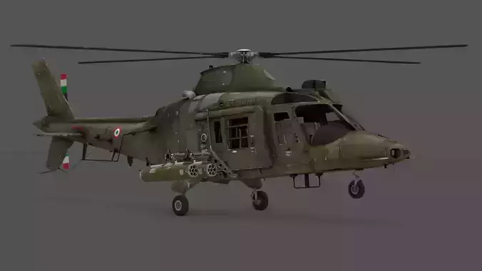 Agusta A109EOA Helicopter 3D Model Italian Army High-Detail 