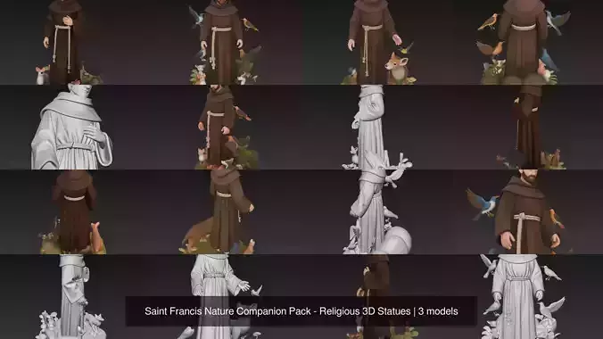 Saint Francis Nature Companion Pack - Religious 3D Statues