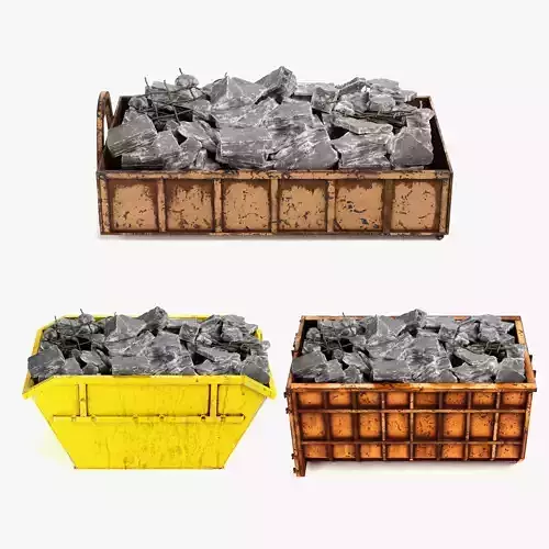 -Skips with Waste- 3D Model Collection
