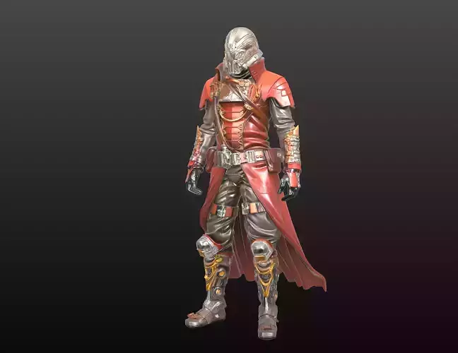 Superhero Fighter STL Battle-Ready Action Figure 3D Model