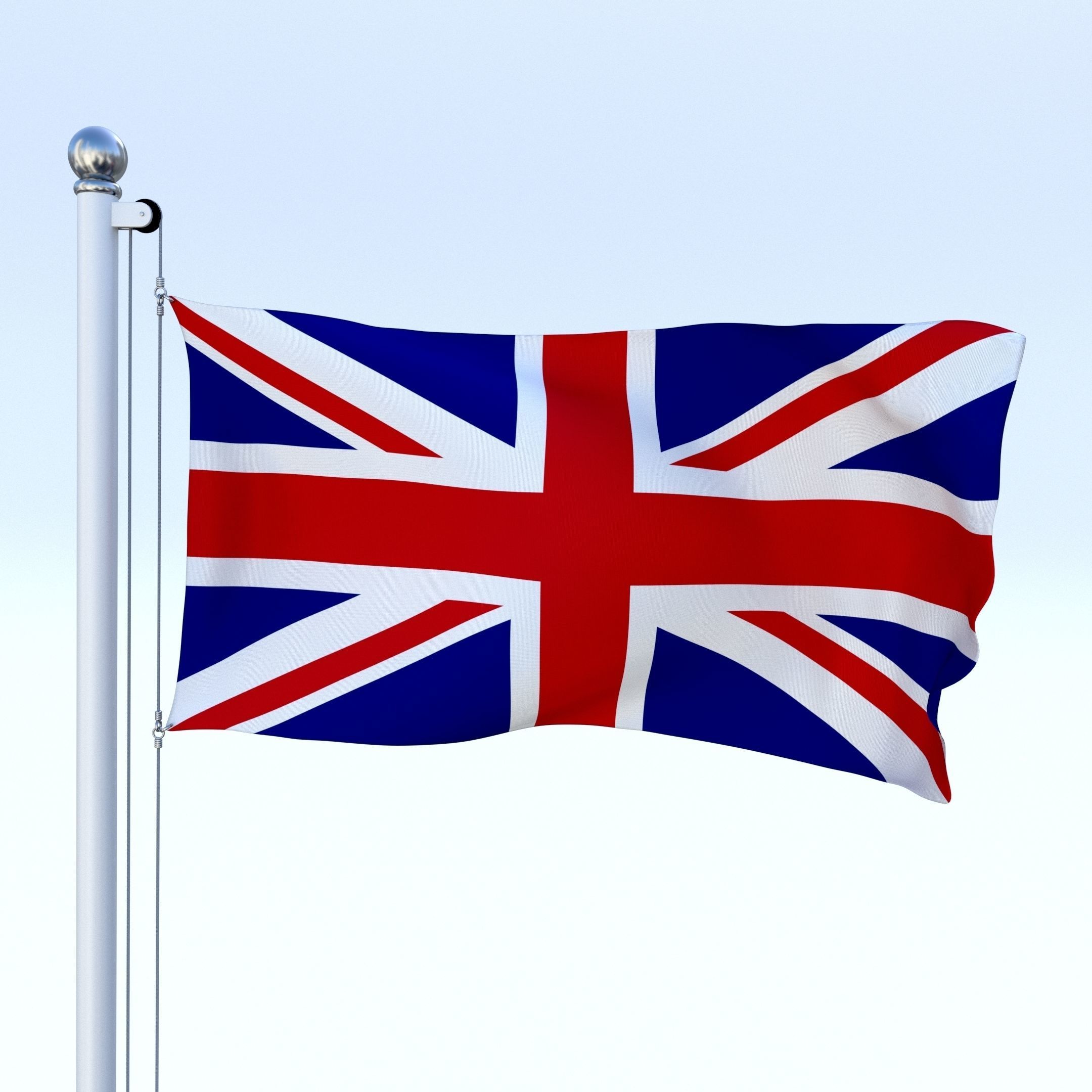 Anmated Great Britain Flag Low-poly 3D model_12