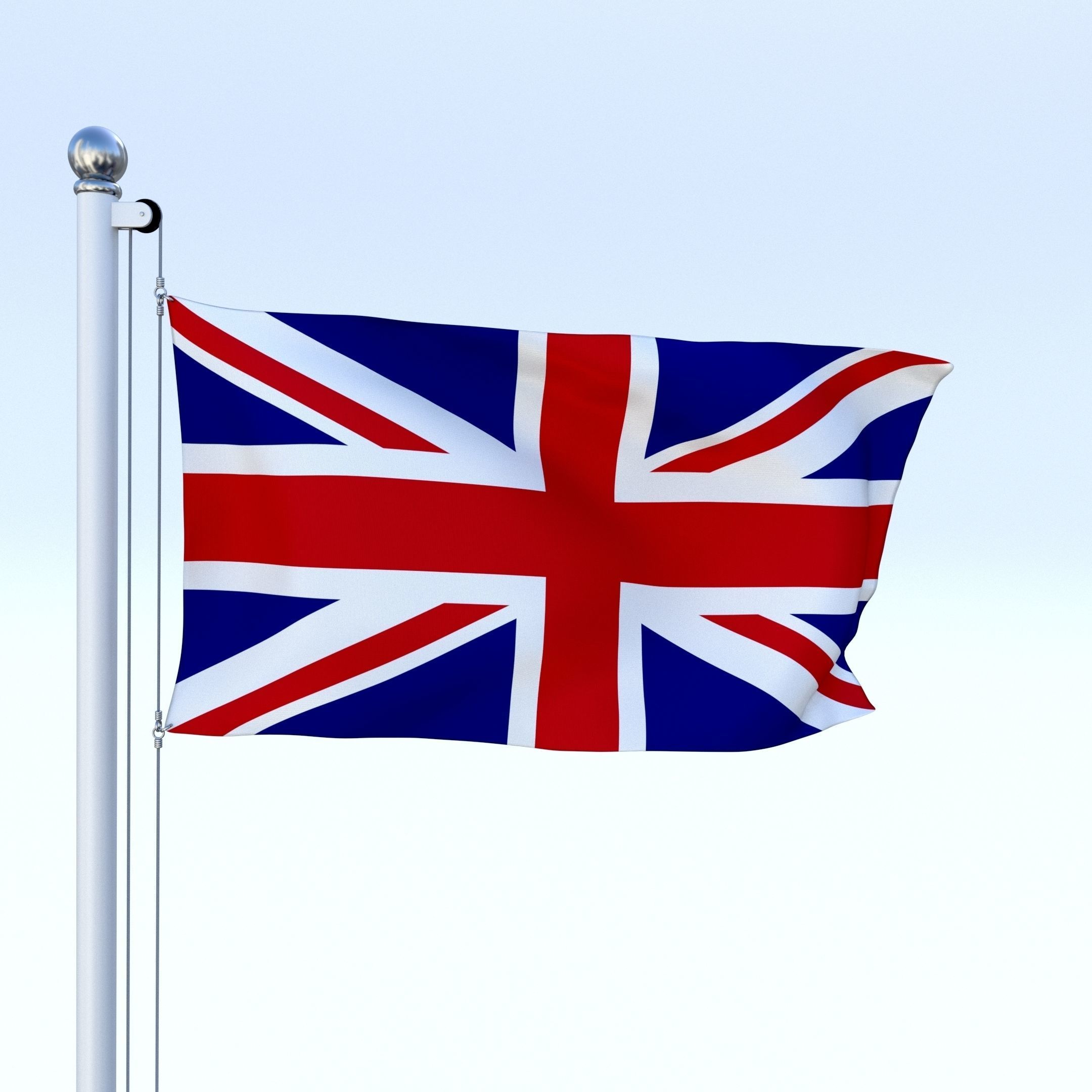 Anmated Great Britain Flag Low-poly 3D model_4