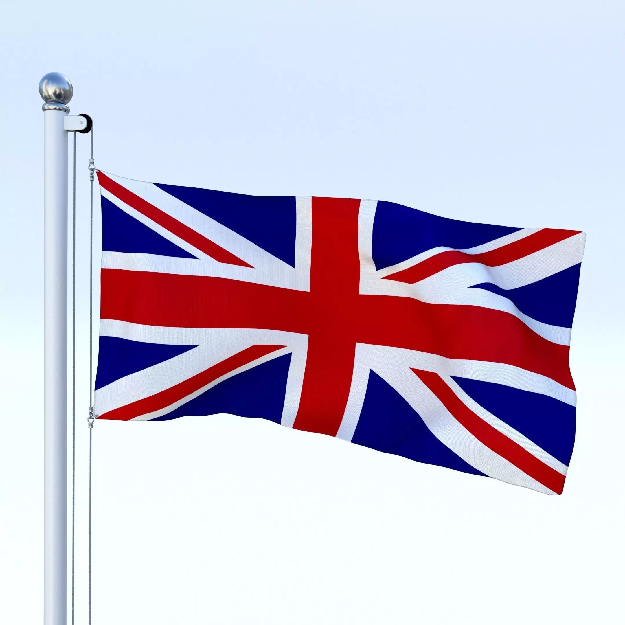 Anmated Great Britain Flag Low-poly 3D model_0