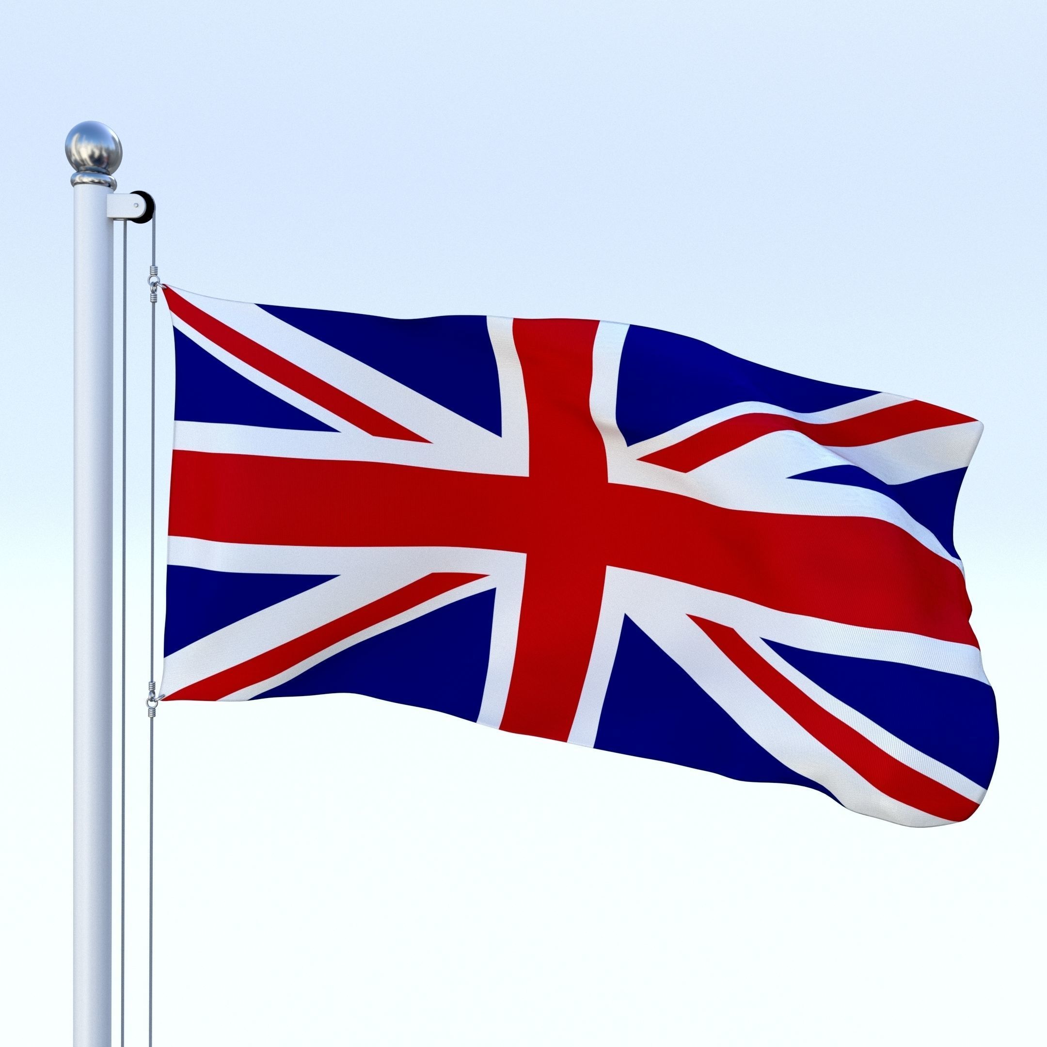Anmated Great Britain Flag Low-poly 3D model_11