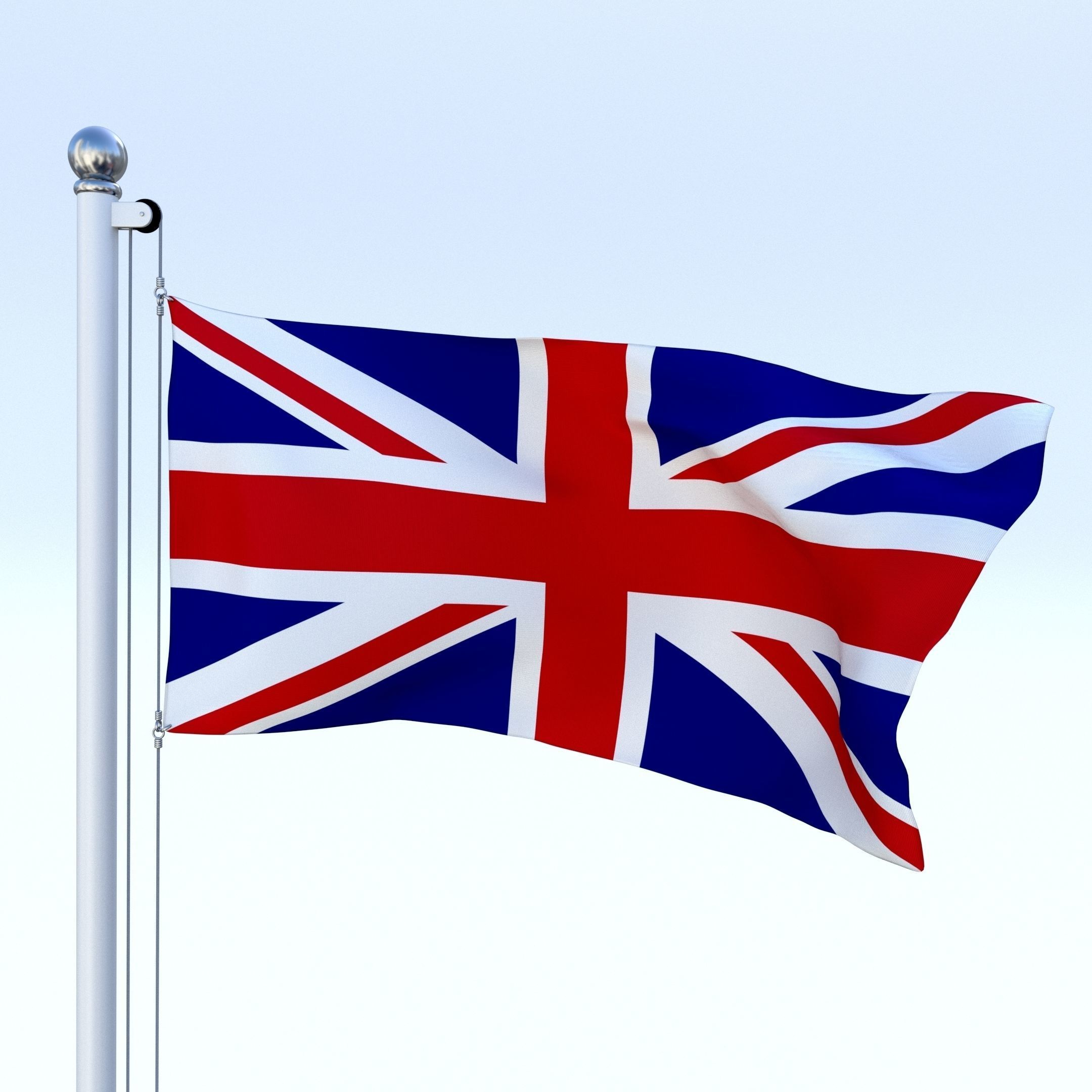 Anmated Great Britain Flag Low-poly 3D model_1