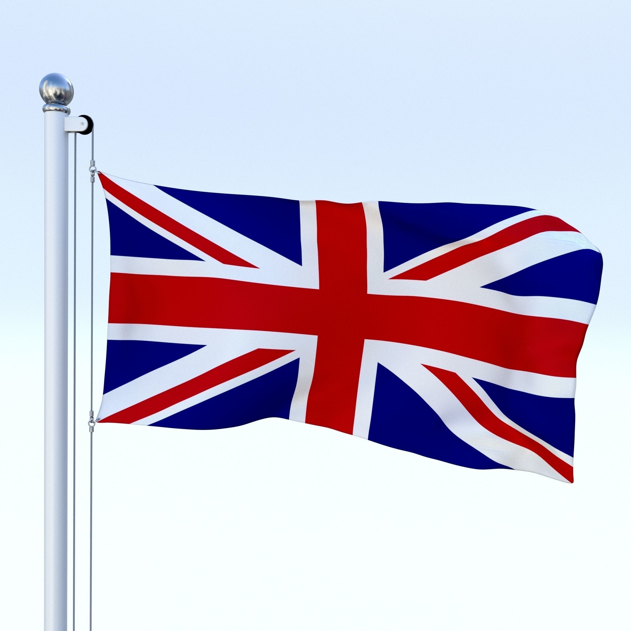 Anmated Great Britain Flag Low-poly 3D model_5