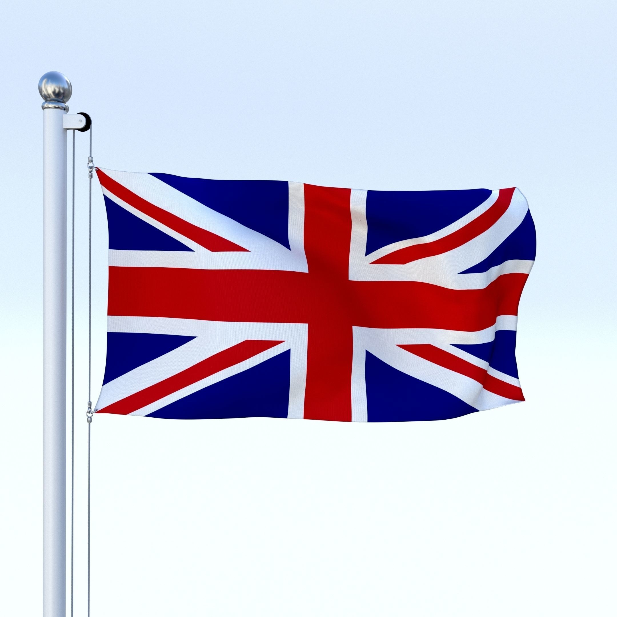 Anmated Great Britain Flag Low-poly 3D model_6