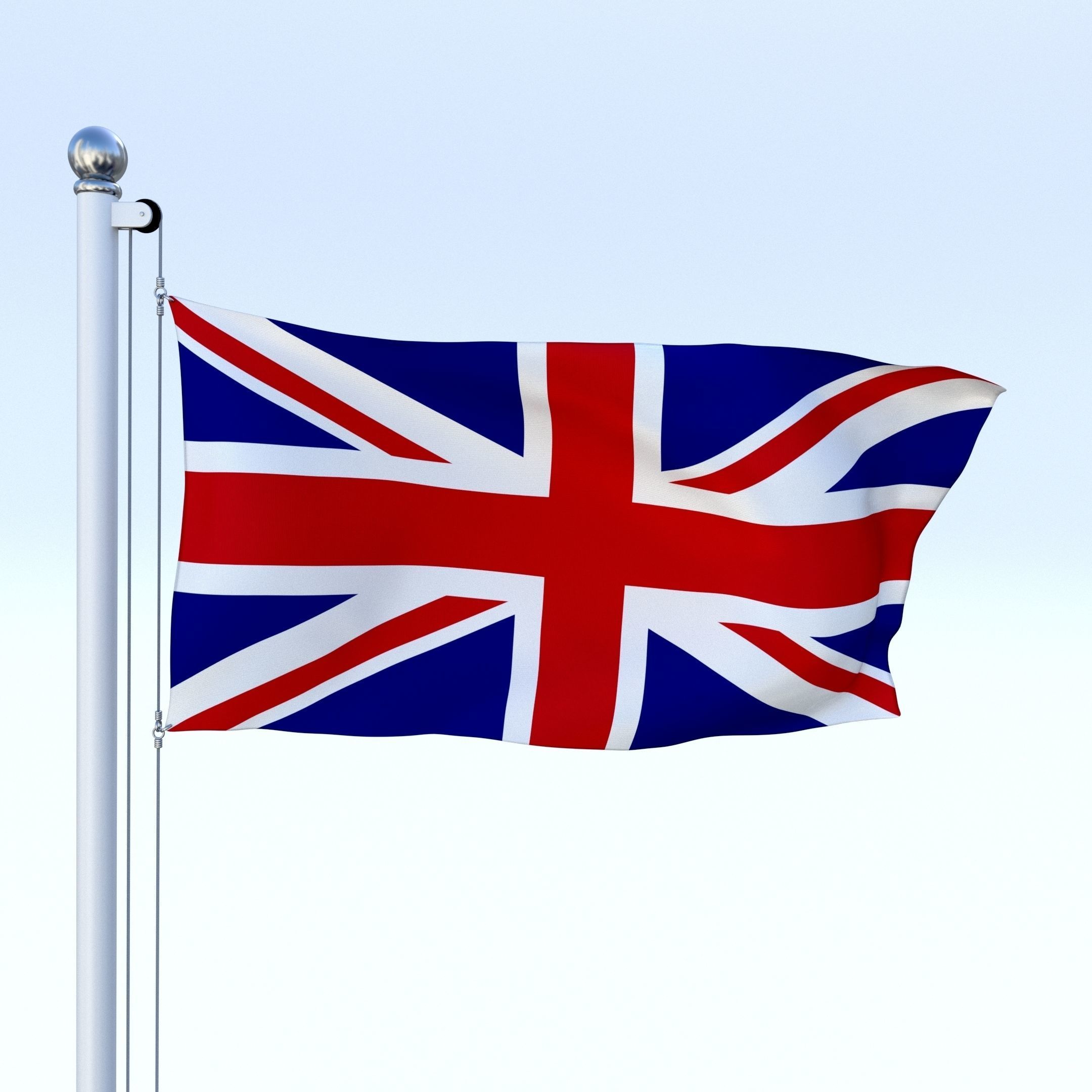 Anmated Great Britain Flag Low-poly 3D model_24