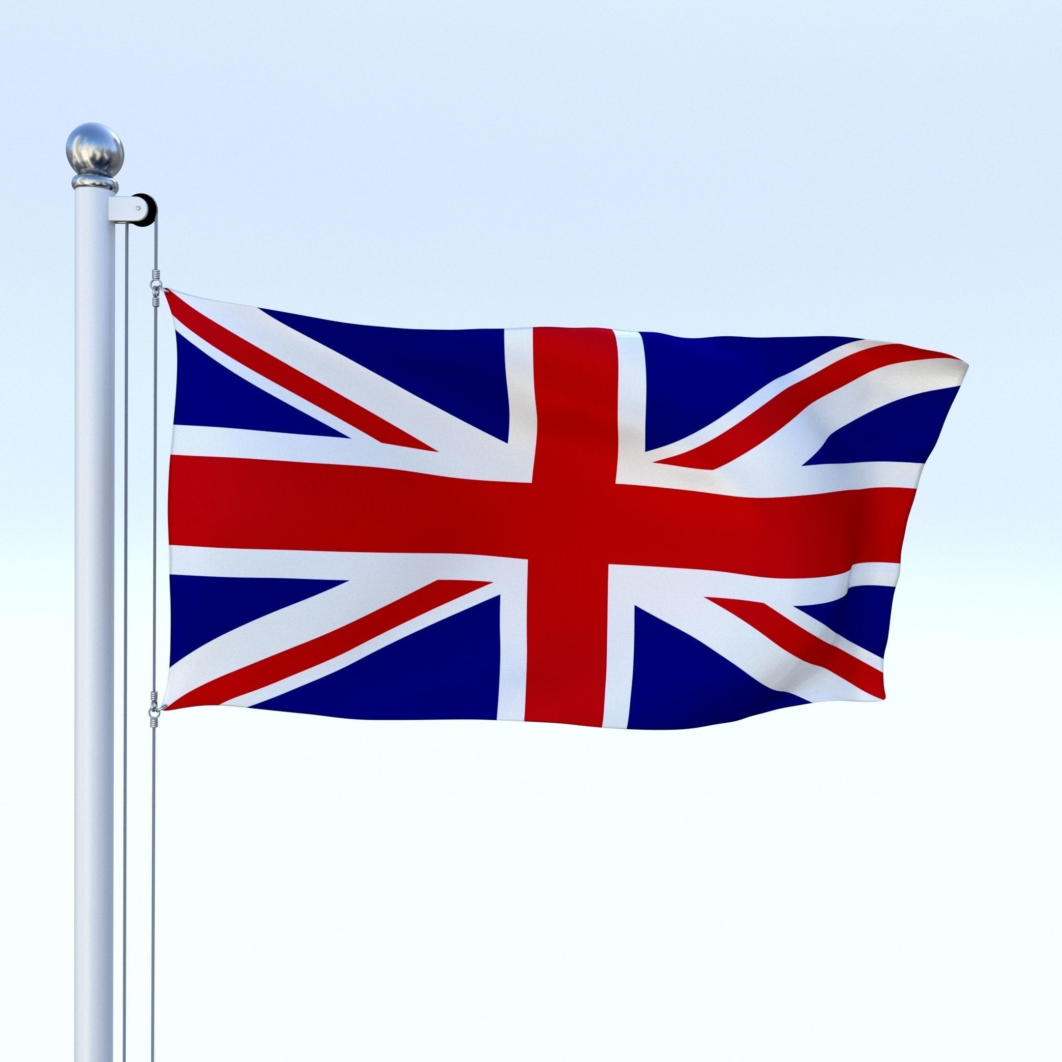 Anmated Great Britain Flag Low-poly 3D model_25