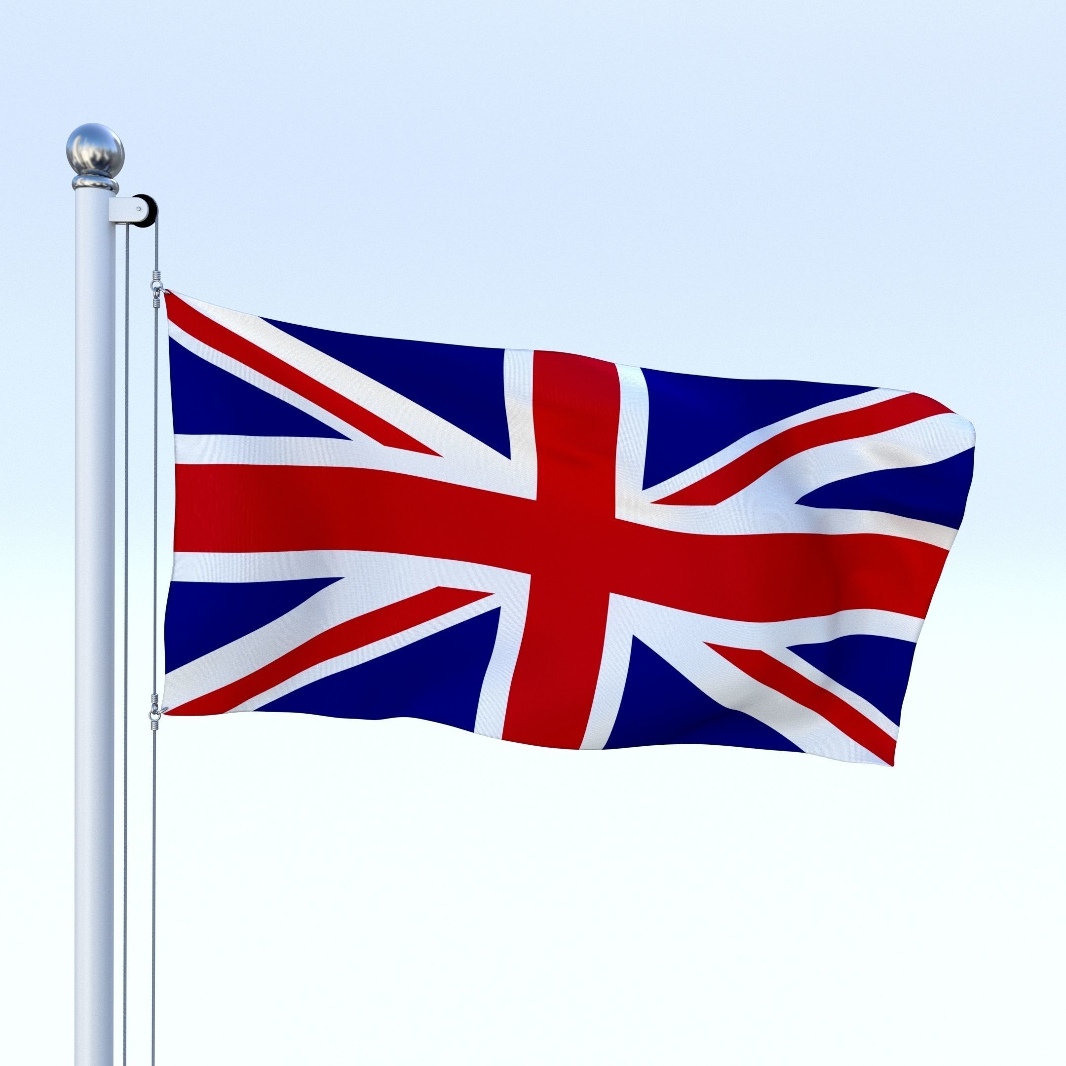 Anmated Great Britain Flag Low-poly 3D model_3