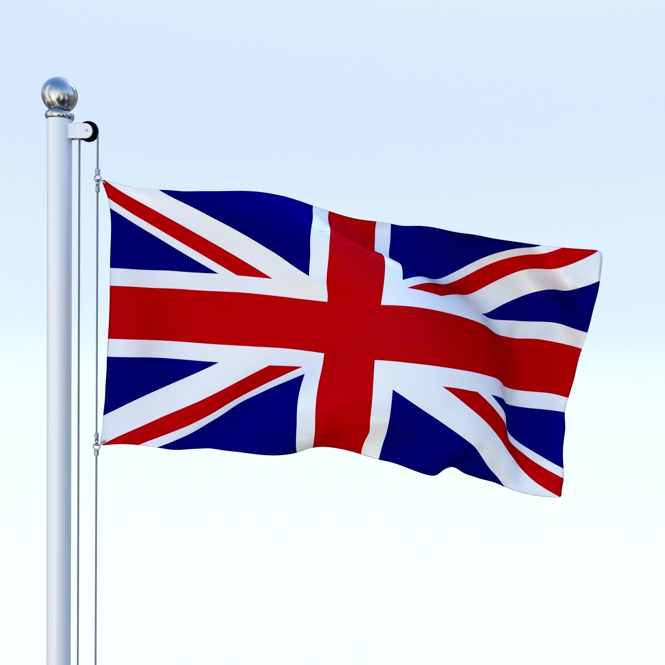 Anmated Great Britain Flag Low-poly 3D model_23