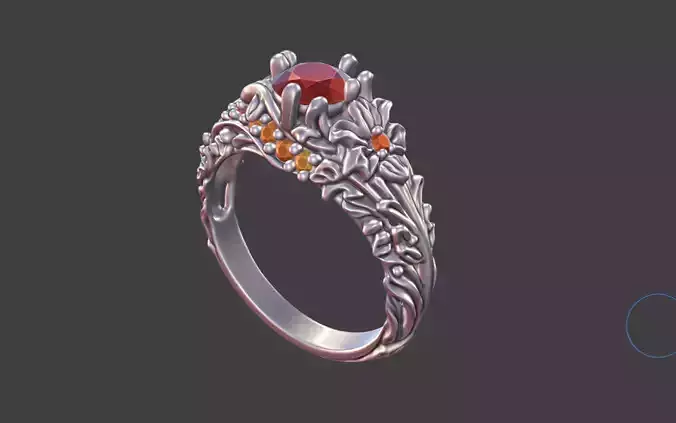 ORGANIC FLOWING PAVE ENGAGEMENT RING DESIGN