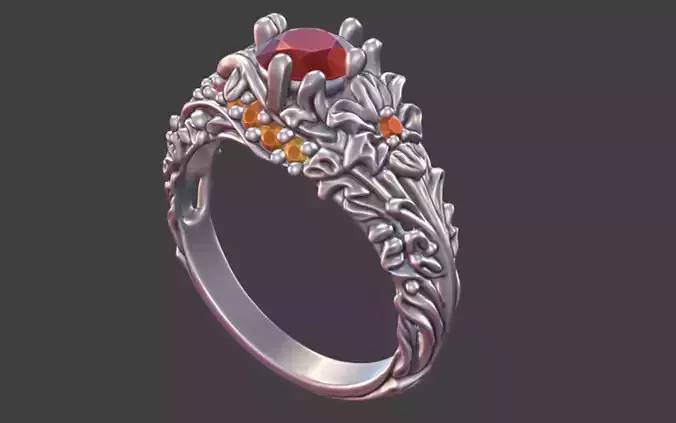 ORGANIC FLOWING PAVE ENGAGEMENT RING DESIGN