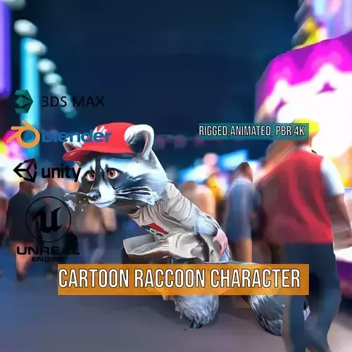 Cartoon Raccoon Character model pack