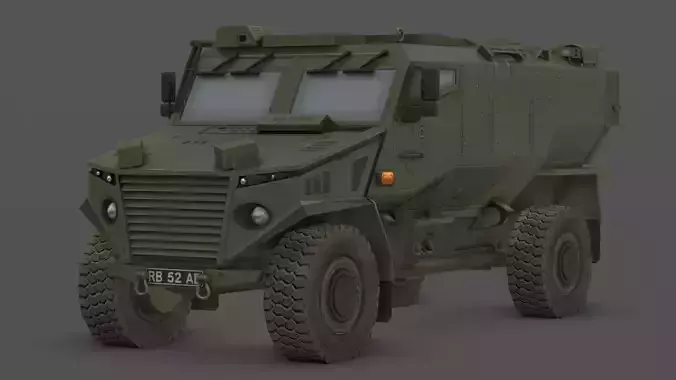  Foxhound MRAP 3D Model British Army Light Protected Vehicle 
