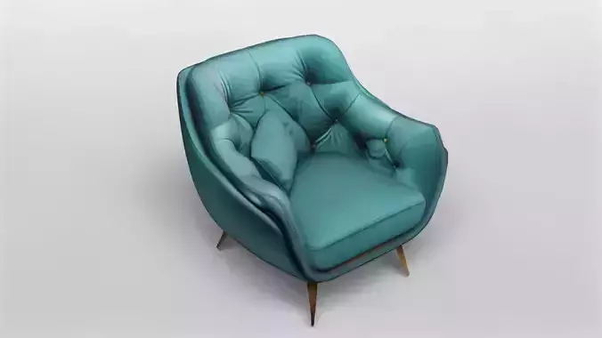 Turquoise Tufted Lounge Armchair