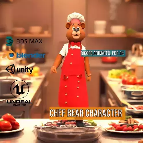 Chef Bear Character model pack
