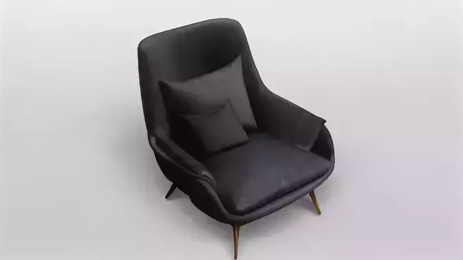 Modern Black Lounge Armchair
