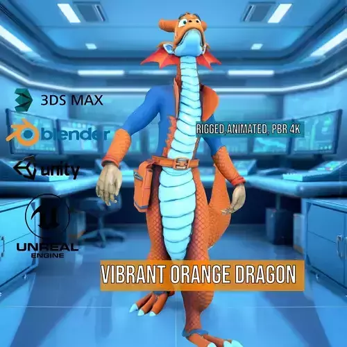 Vibrant Orange Dragon model pack