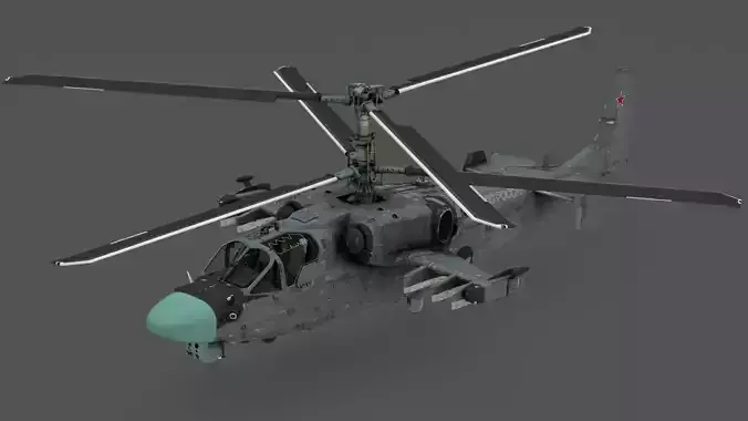 Kamov Ka-52 Alligator 3D Model Russian Attack Helicopter