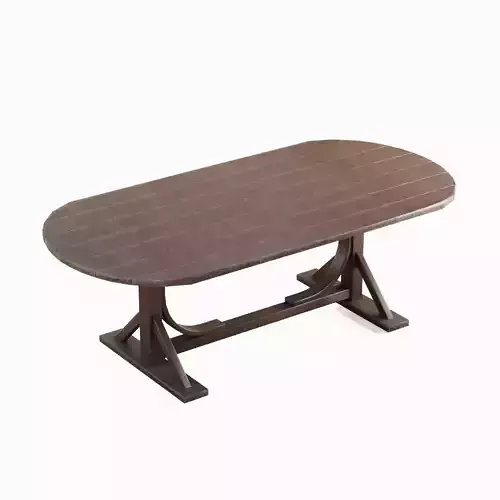 Medieval Wooden Tavern Table 01
