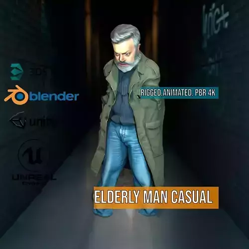 Elderly Man Casual Outfit model pack