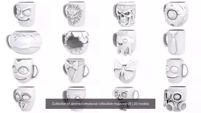 Collection of abstract emotional collectible mugs vol 05