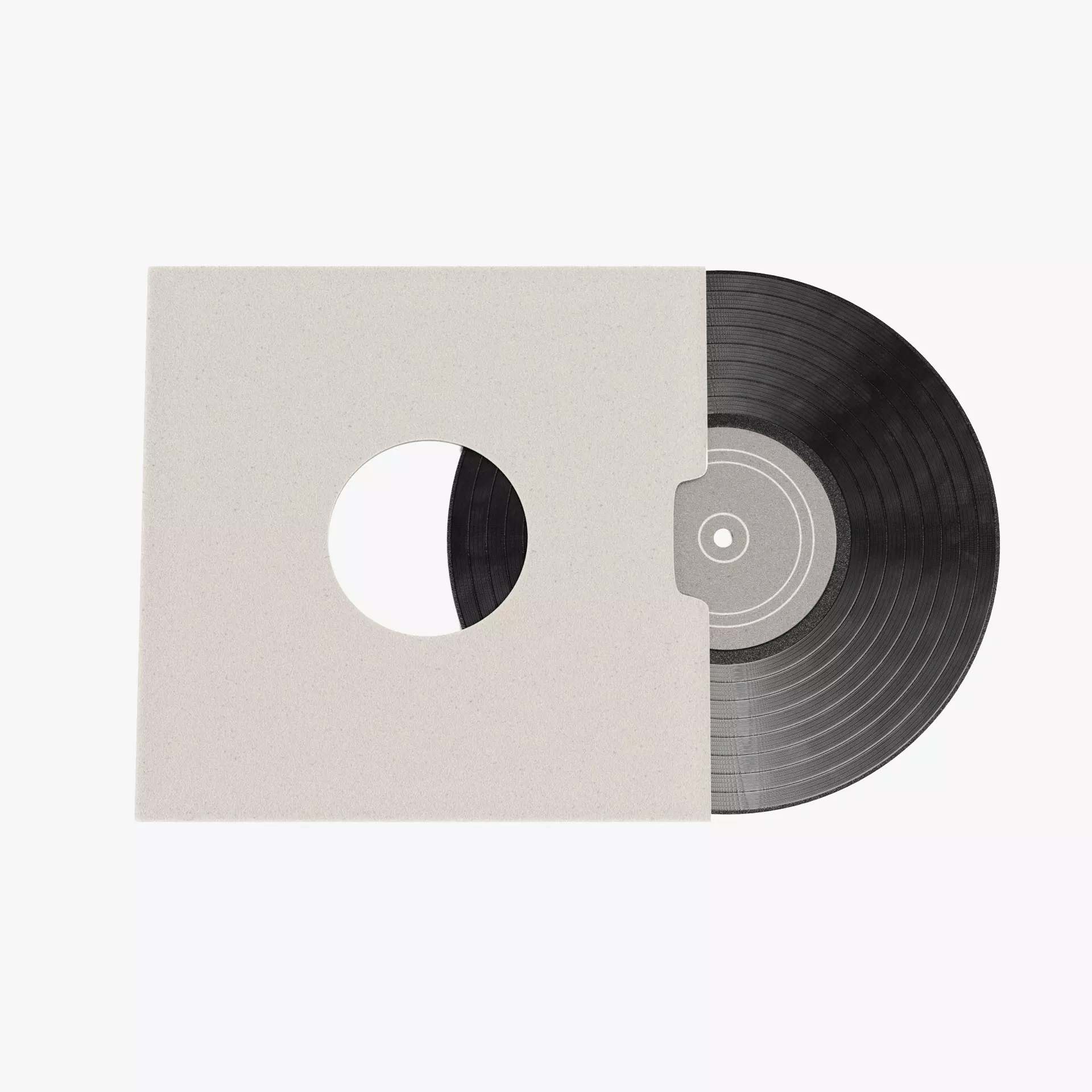 Vinyl Record with Sleeve V1 - Classic LP with Plain Cover Set 3D model