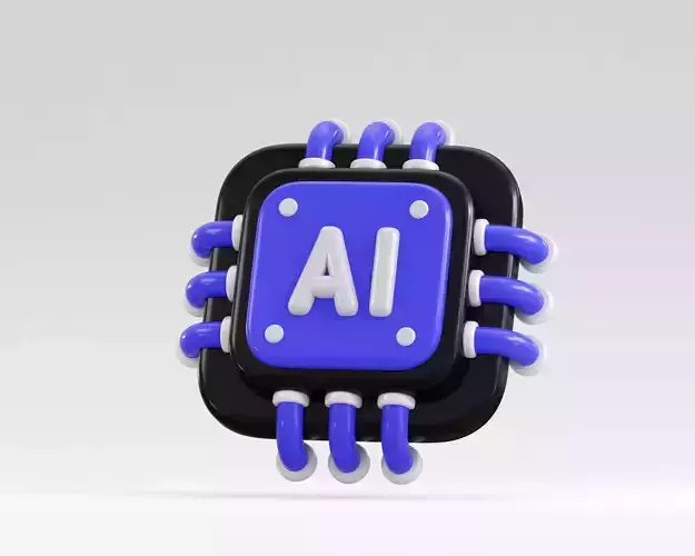 Cartoon Artificial Intelligence AI Chip