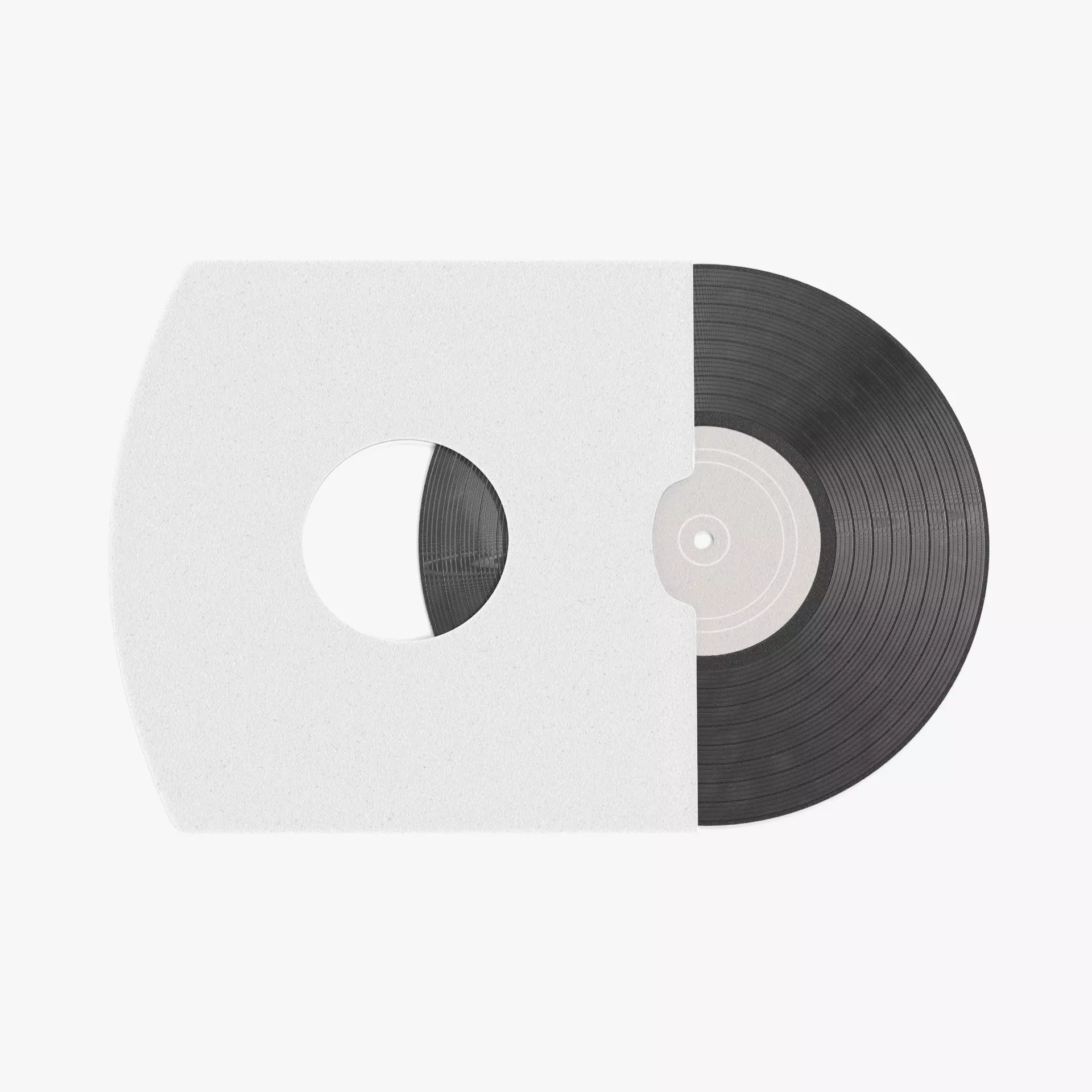 Vinyl Record with Sleeve V3 - Classic LP with Plain Cover Set 3D model