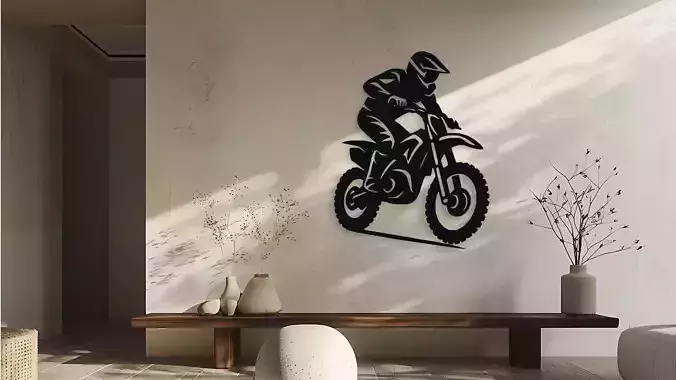 Motocross Rider Wall Decor Art
