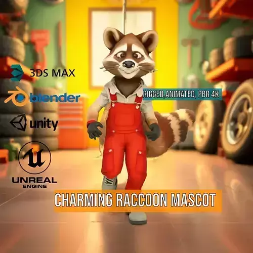 Charming Raccoon Mascot model pack