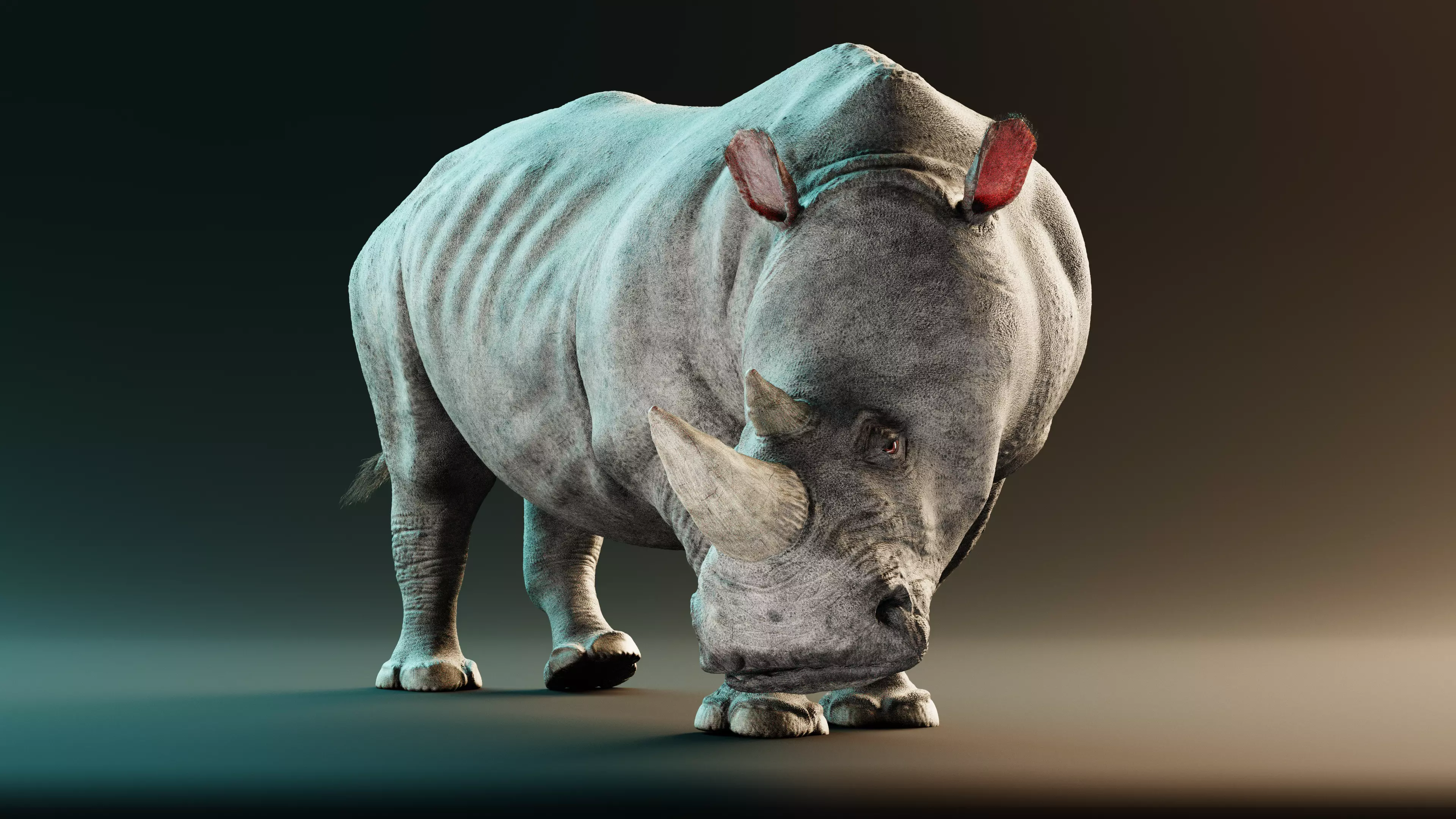 White Rhinoceros - Realistic Animal Rigged 3D model