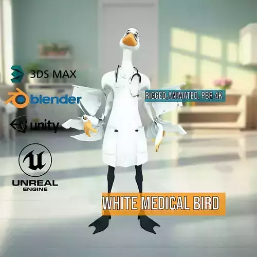 White Medical Bird Doctor model pack
