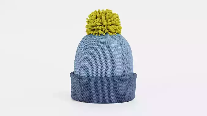Winter Hat V4 - Colorful Knitted Beanie with Pom-Pom