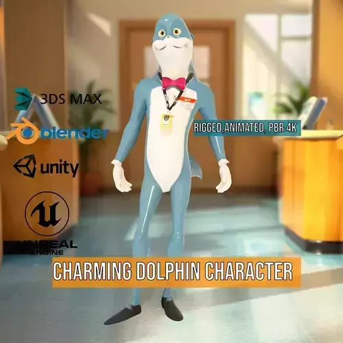 Charming Dolphin Character model pack
