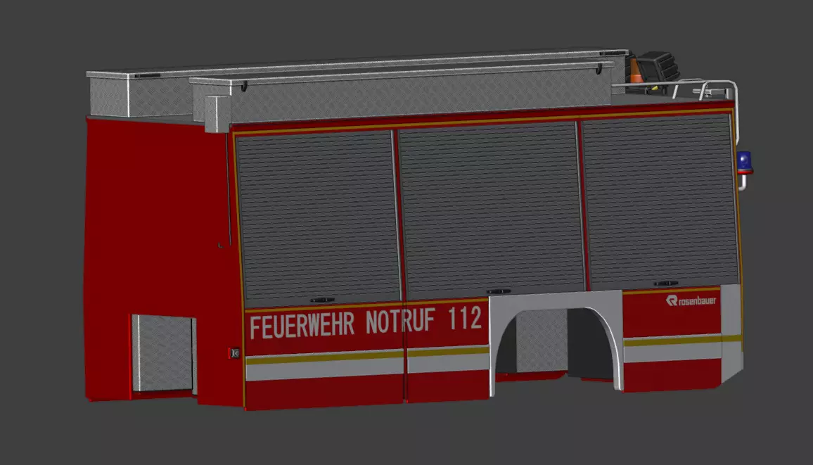 Rosenbauer Ruestwagen Aufbau Low-poly 3D model
